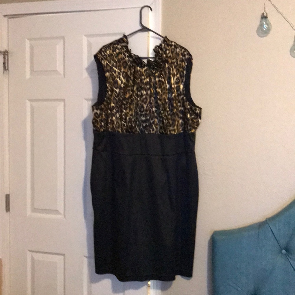 half leopard print dress
